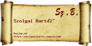 Szolgai Bartó névjegykártya